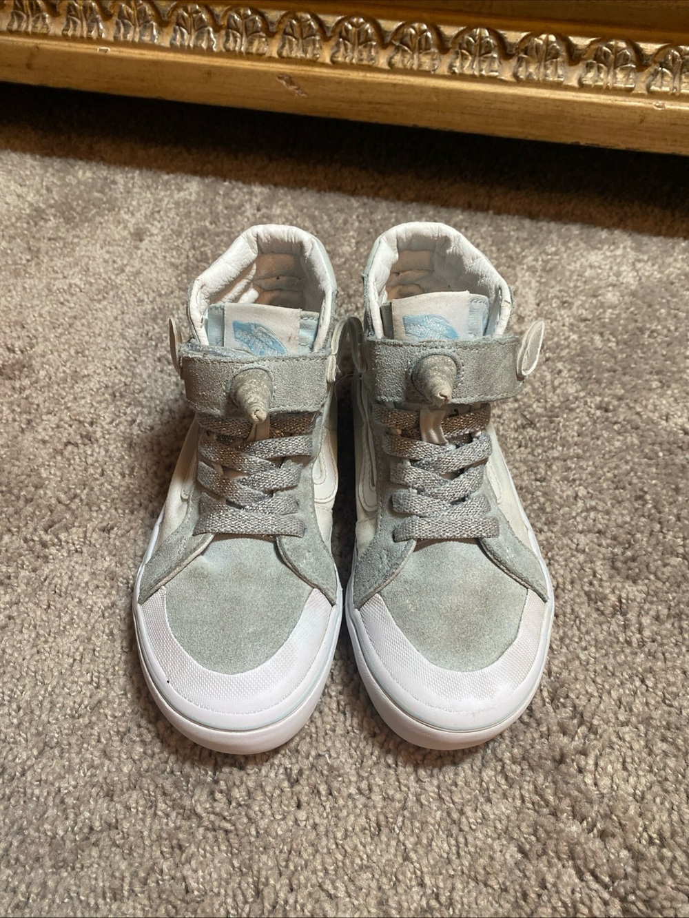 Vans off the wall Unicorn Kids High-Top Sneakers in Light Gray and White